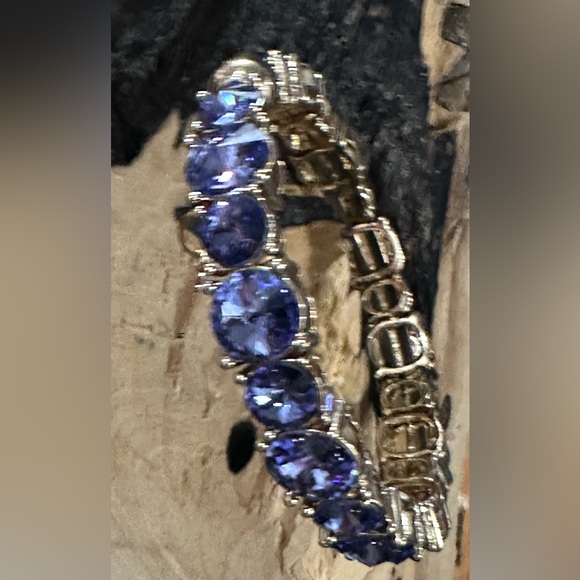 Tasha Gold Plate Bracelet with light Purple Crystal Stones - Picture 6 of 6